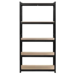 Metalen stellingkast - zwart - 90x45x180 cm
