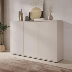 Meubella - Amber - Dressoir - Beige - 154x35x99 cm