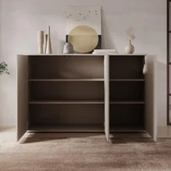 Meubella - Amber - Dressoir - Beige - 154x35x99 cm