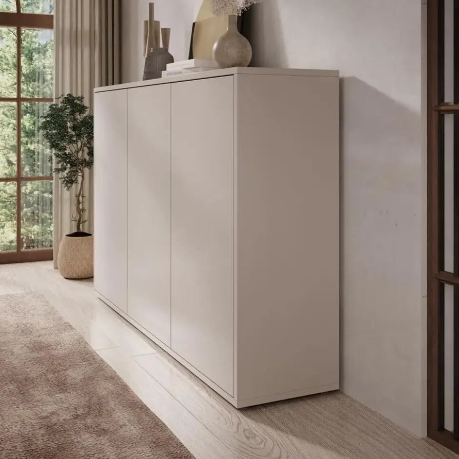 Meubella - Amber - Dressoir - Beige - 154x35x99 cm