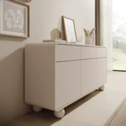 Meubella - Anobo - Dressoir - Beige - 160x39x75 cm
