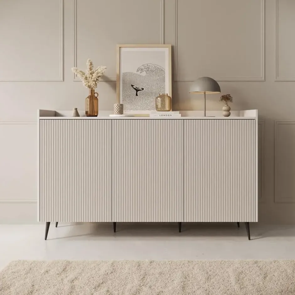 Meubella - Asty - Dressoir - Beige - 150x41x92 cm