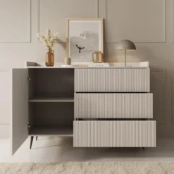 Meubella - Asty - Dressoir - Beige - 126x41x92 cm