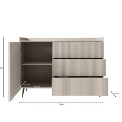 Meubella - Asty - Dressoir - Beige - 126x41x92 cm