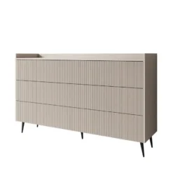 Meubella - Asty - Ladekast met 6 lades - Beige - 150x41x92 cm