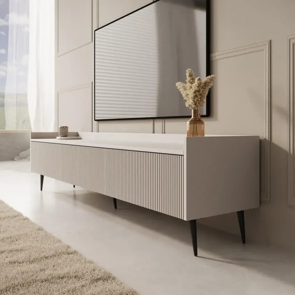 Meubella - Asty - TV-Meubel - Beige - 180 cm