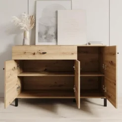 Meubella - Avellio - Dressoir - Eikenpatroon - 116x35x78 cm