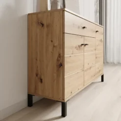 Meubella - Avellio - Dressoir - Eikenpatroon - 116x35x78 cm