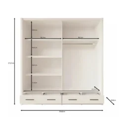 Meubella - Azul - Kledingkast met schuifdeuren - Eiken - 205x60x216 cm