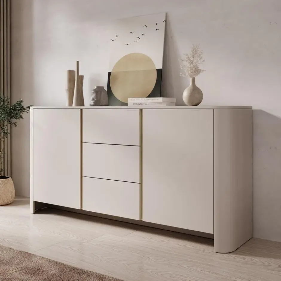 Meubella - Barbados - Dressoir - Beige - 168x39x84 cm