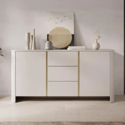 Meubella - Barbados - Dressoir - Beige - 168x39x84 cm