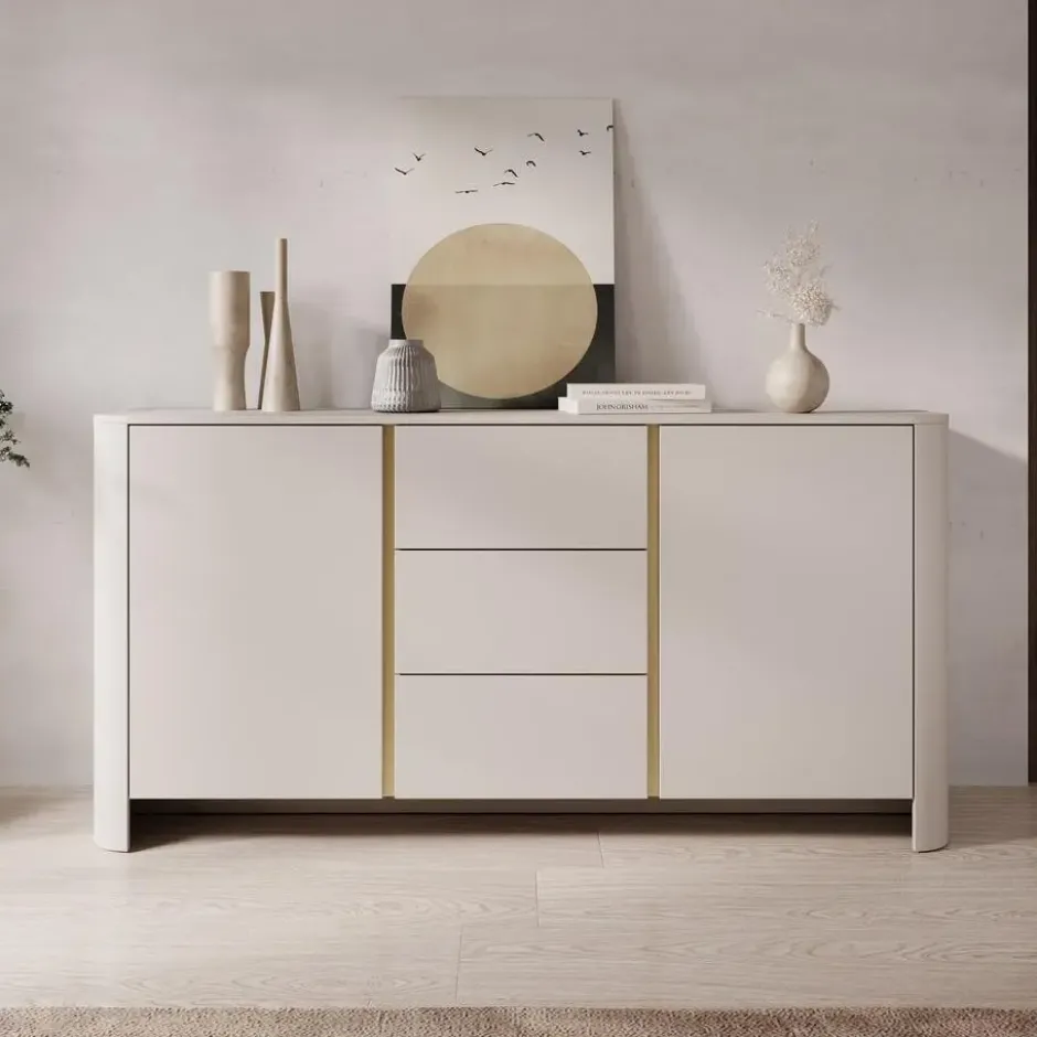 Meubella - Barbados - Dressoir - Beige - 168x39x84 cm