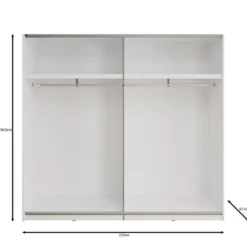 Meubella - Basmira - Kledingkast - Schuifdeuren - Wit - 220x62x205 cm
