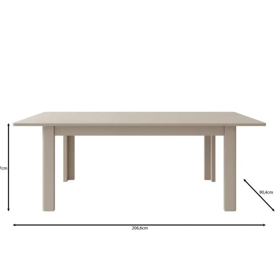 Meubella - Bijou - Eetkamertafel - Beige - 160x90x73 cm