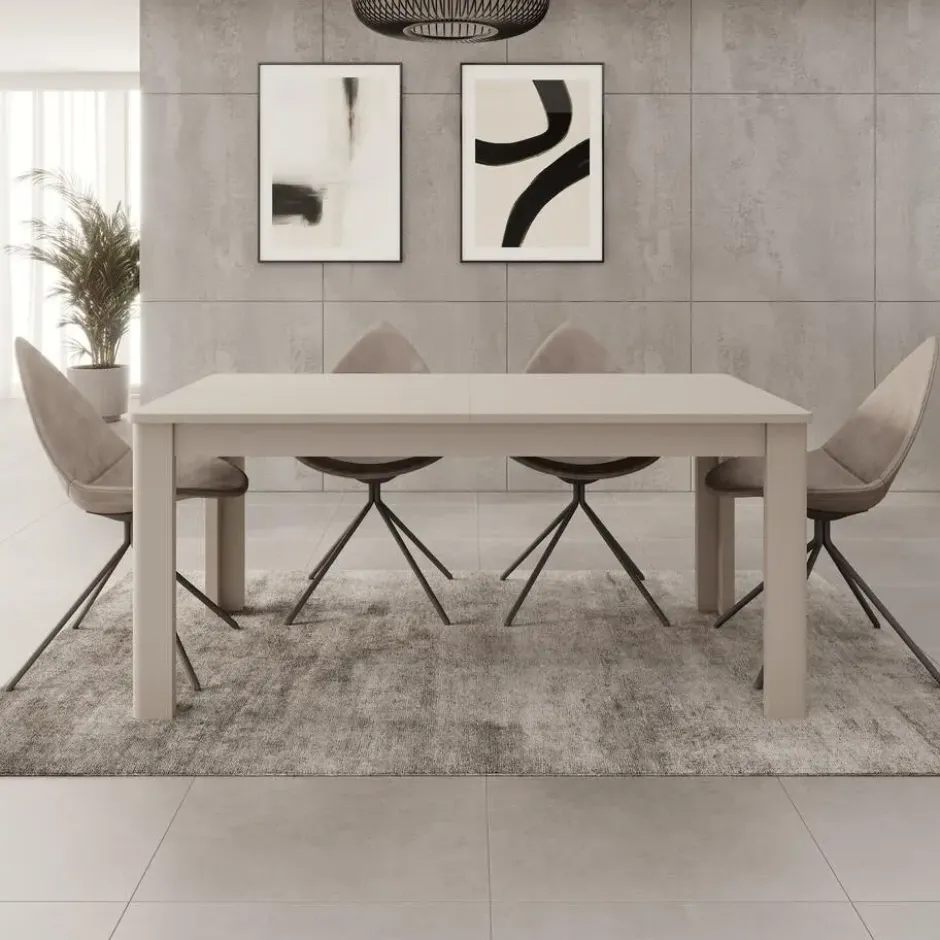 Meubella - Bijou - Eetkamertafel - Beige - 160x90x73 cm