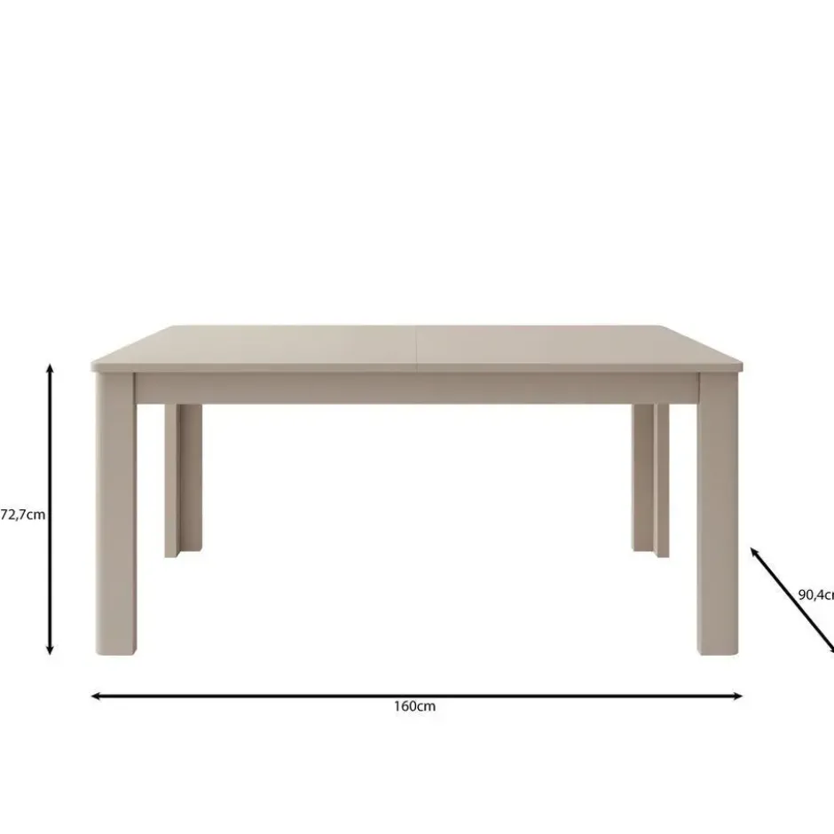 Meubella - Bijou - Eetkamertafel - Beige - 160x90x73 cm
