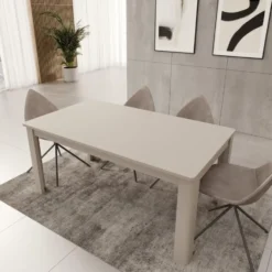Meubella - Bijou - Eetkamertafel - Beige - 160x90x73 cm
