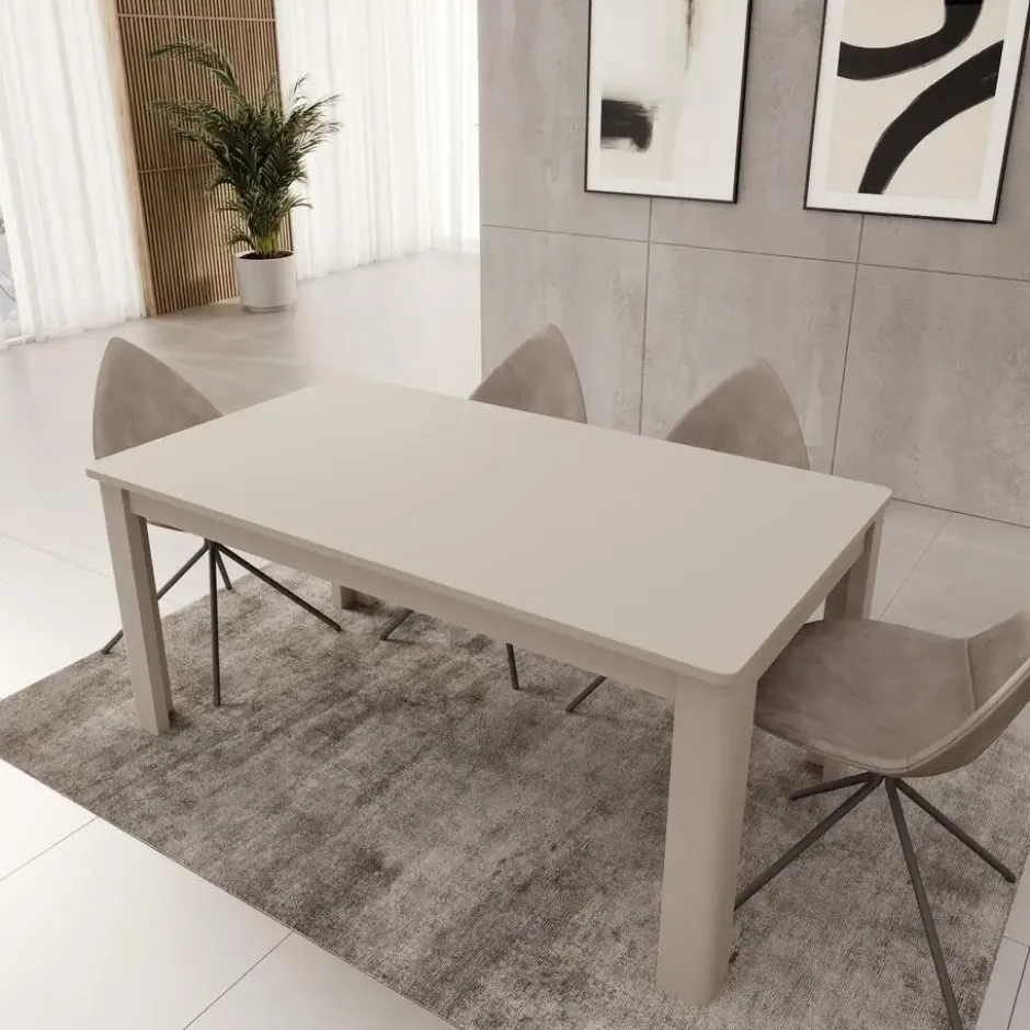 Meubella - Bijou - Eetkamertafel - Beige - 160x90x73 cm