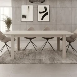Meubella - Bijou - Eetkamertafel - Beige - 160x90x73 cm