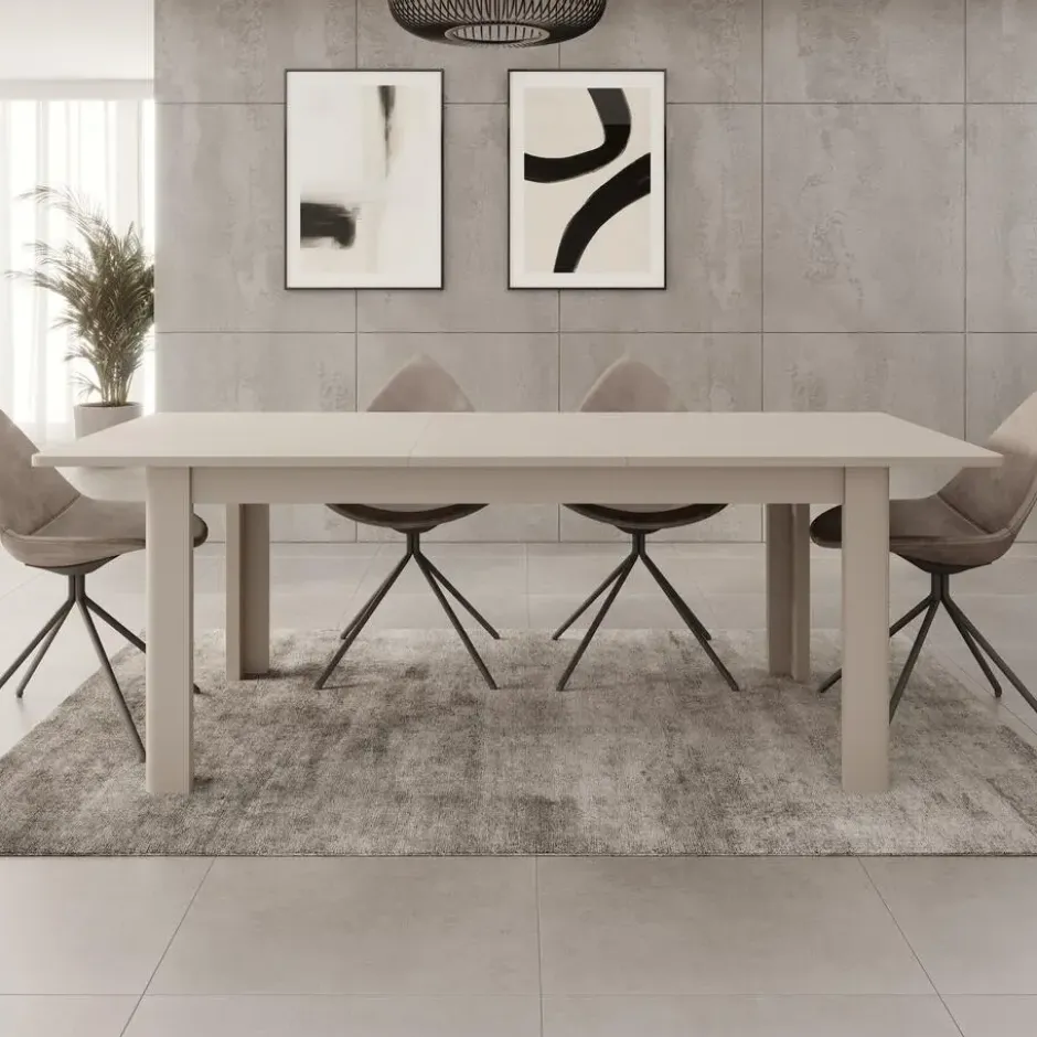 Meubella - Bijou - Eetkamertafel - Beige - 160x90x73 cm