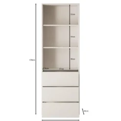 Meubella - Boekenkast Gideon - Wit - 60 cm