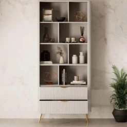 Meubella - Boekenkast Lima - Beige - 88 cm