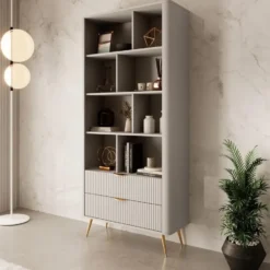 Meubella - Boekenkast Lima - Beige - 88 cm