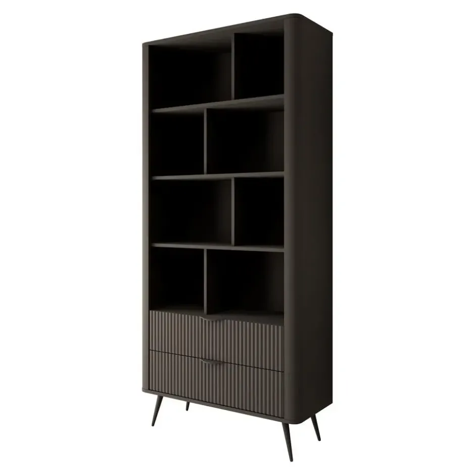 Meubella - Boekenkast Lima - Zwart - 88 cm