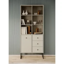 Meubella - Boekenkast Lyndall - Beige - 77 cm