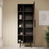 Meubella - Boekenkast Pedro - Donker eiken - Zwart eiken - 70 cm