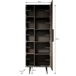 Meubella - Boekenkast Pedro - Donker eiken - Zwart eiken - 70 cm