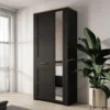 Meubella - Borello - Kledingkast 2 deurs - Zwart - 94x42x205 cm