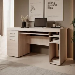 Meubella - Bureau Acta - Eiken - 145 cm