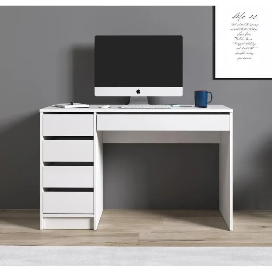 Meubella - Bureau Avio - Wit - 120 cm