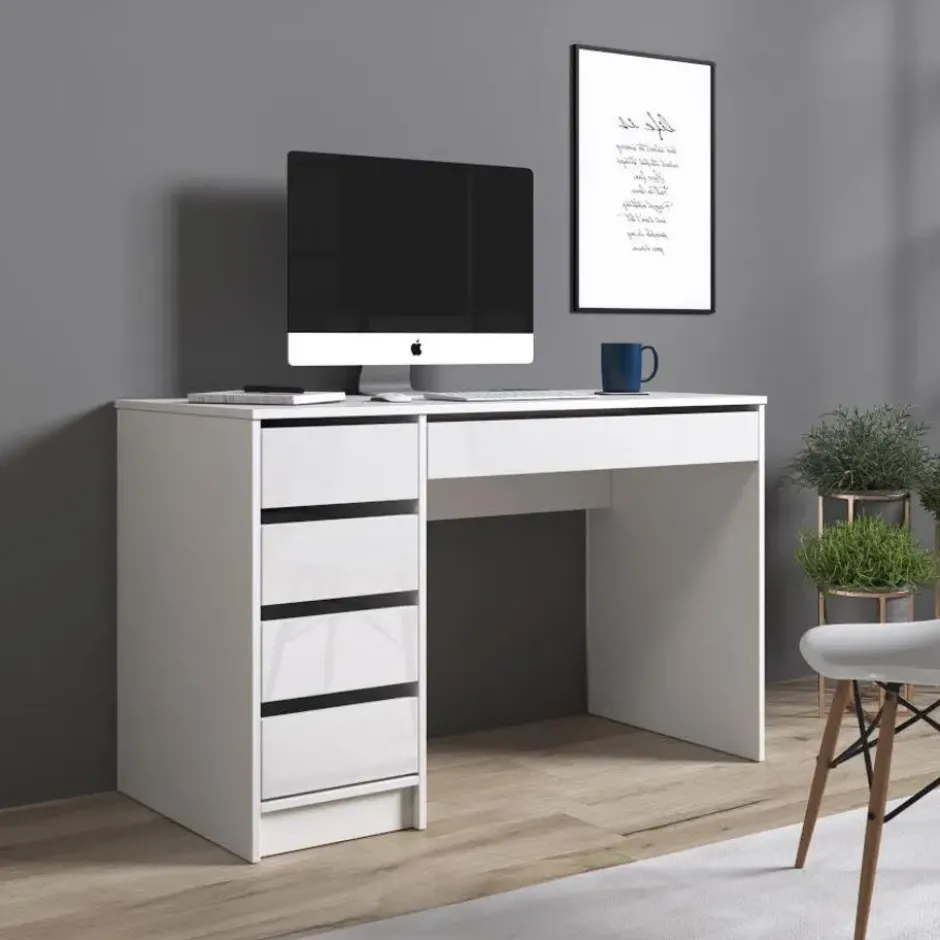 Meubella - Bureau Avio - Wit - 120 cm