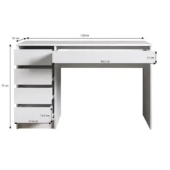 Meubella - Bureau Avio - Wit - 120 cm