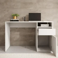 Meubella - Bureau Babot - Wit 1 - 120 cm