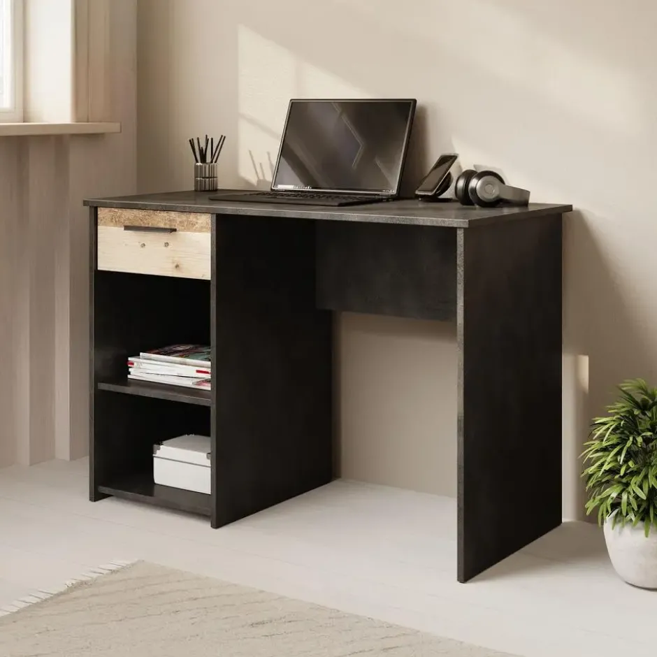 Meubella - Bureau Hyatt - Eiken - Wit - 156 cm