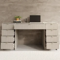 Meubella - Bureau Tavares 2 - Beige - 154 cm