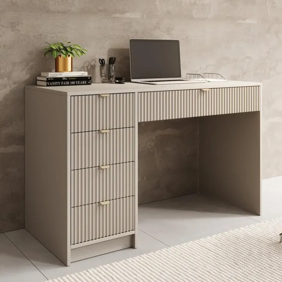 Meubella - Bureau Tavares - Beige - 120 cm