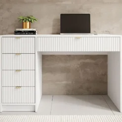 Meubella - Bureau Tavares - Wit - 120 cm