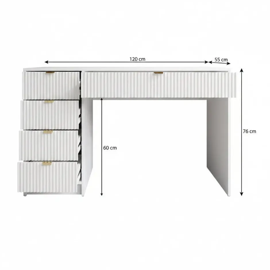 Meubella - Bureau Tavares - Zwart - 120 cm