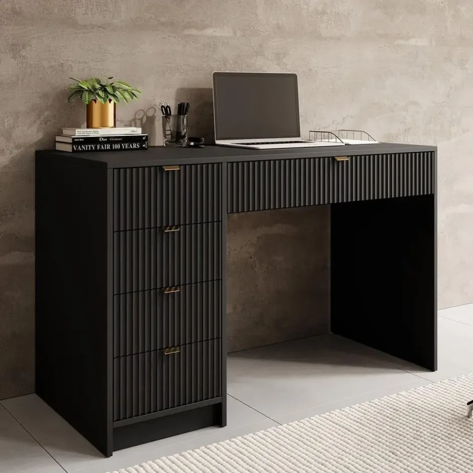 Meubella - Bureau Tavares - Zwart - 120 cm