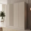 Meubella - Capri - Kledingkast 4-deurs - Beige - 205x55x220 cm