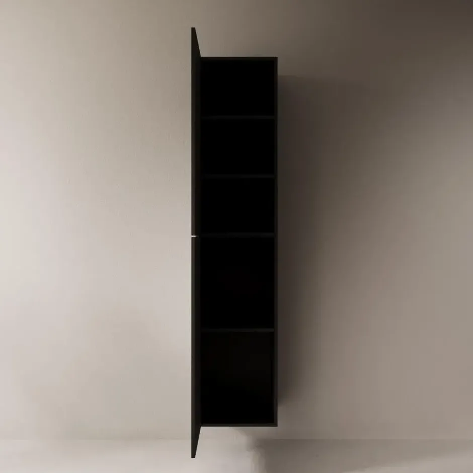 Meubella - Cruzar - Vitrinekast - Zwart - 40x30x180 cm