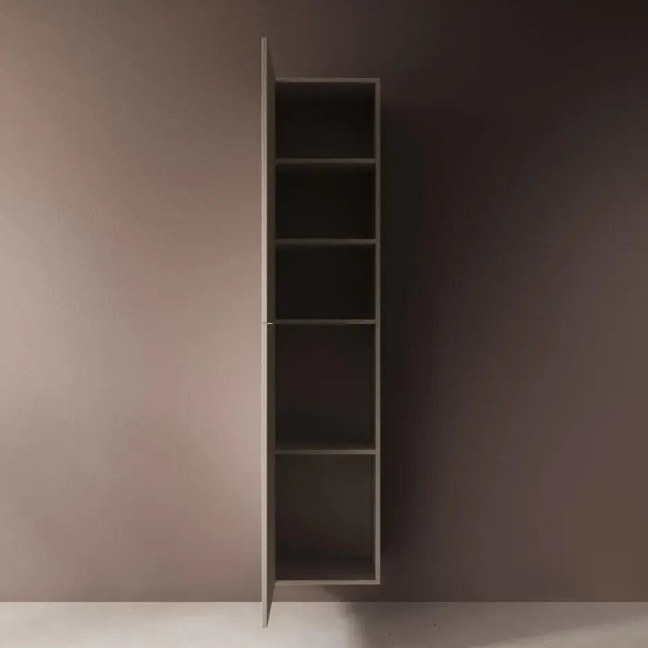 Meubella - Cruzar - Vitrinekast - Beige - 40x30x180 cm