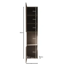 Meubella - Cruzar 2 - Vitrinekast - Beige - 40x30x180 cm