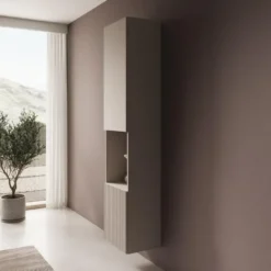 Meubella - Cruzar 2 - Vitrinekast - Beige - 40x30x180 cm