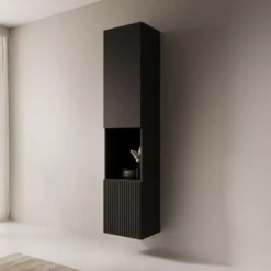 Meubella - Cruzar 2 - Vitrinekast - Zwart - 40x30x180 cm