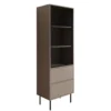 Meubella - Dimora - Vitrinekast - Beige - 60x40x185 cm